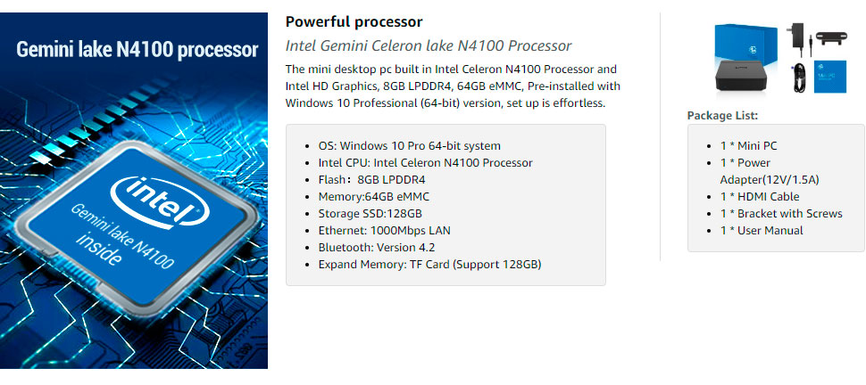 Landschap binnen Kabelbaan Tanix N4100 Mini PC – Intel Gemini Lake N4100 – Windows 10 Pro - TANIX TV  Box